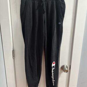 Champion Black Sweatpants with Elastic Cuffs